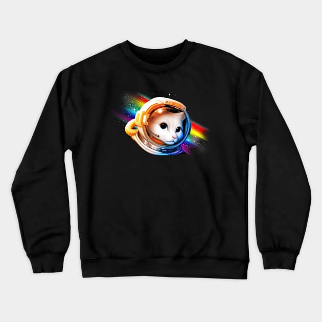 Astronaut Cat Crewneck Sweatshirt by Tobe_Fonseca